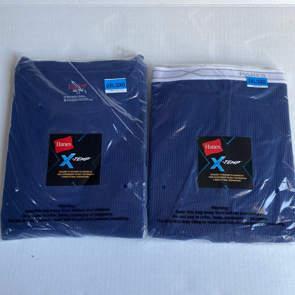 Hanes XTemp thermal crew top and pants . Size 3XL. New in package.